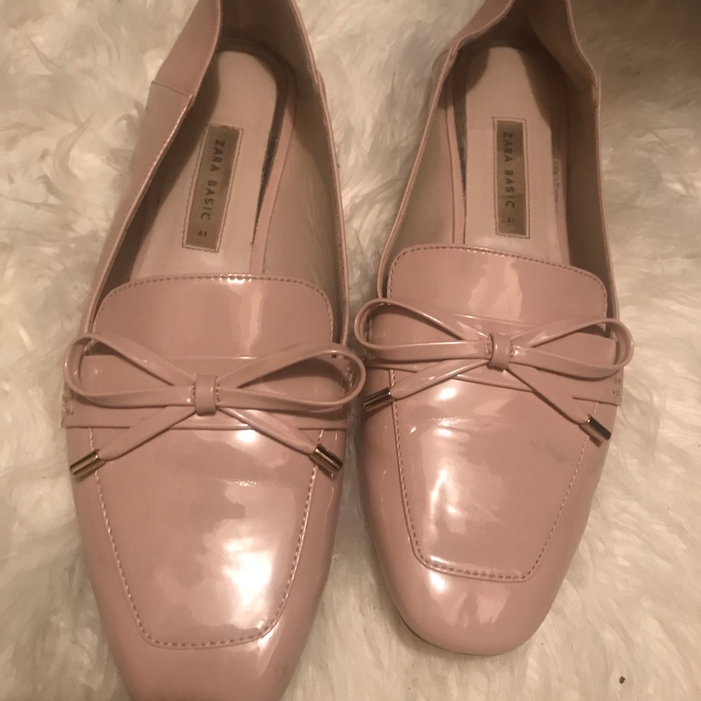 Zara basics nude bow flats US size 10